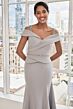 Mori Lee 73112 Beaded Waist Cold-Shoulder Peplum Dress