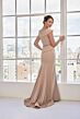Mori Lee 73112 Beaded Waist Cold-Shoulder Peplum Dress