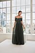 Mori Lee 73113 Ruched Bodice Off-The-Shoulder Beaded Waist Dress