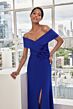 Mori Lee 73116 Off-The-Shoulder Portrait Neck Applique Bodice Dress