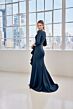 Mori Lee 73132 Three Quarter Sleeve V-Neck Draped Dress