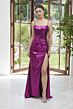 Mori Lee 49105 Slit Skirt Corset Top Metallic Dress