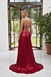 Mori Lee 49112 Basque Waist Pleated Skirt Metallic Dress