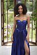 Mori Lee 49112 Basque Waist Pleated Skirt Metallic Dress