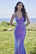 Mori Lee 49123 Criss Cross Back Sequin Dress