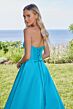 Mori Lee 49129 Detachable Sleeves Lace-Up Dress