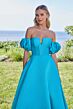 Mori Lee 49129 Detachable Sleeves Lace-Up Dress