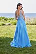 Mori Lee 49133 Embroidered Bodice Plunging Neck Dress