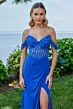 Mori Lee 49152 Floral Corset Slit Skirt Dress