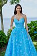 Mori Lee 49153 Sweetheart Neckline Floral Glitter Dress