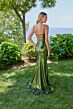 Mori Lee 49160 Strappy Back High Slit Sequin Dress