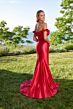 Mori Lee 49171 Floral Off The Shoulder Corset Dress