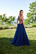 Mori Lee 49180 Criss Cross Back Embroidered Glitter Dress