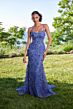 Mori Lee 49184 Sheer Sides Embellished Lace-Up Dress