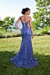 Mori Lee 49184 Sheer Sides Embellished Lace-Up Dress