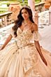 Princesa by Ariana Vara PR30161 Beaded Puff Sleeve Sweet 16 Gown