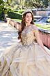 Princesa PR30117 Flounce Skirt Detachable Cape Quinceanera Gown