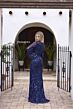 Primavera Couture 12174 Illusion Jewel Neck Cutaway Sleeve Dress