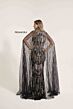 Primavera Couture 12177 V-Neck Beaded Removable Cape Dress
