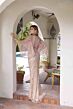 Primavera Couture 12189 Cape Sleeve V-Neck Beaded Dress