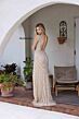 Primavera Couture 12192 V-Neck Beaded High Slit Dress