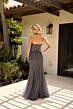 Primavera Couture 13145 Sweetheart Neck Sheer Capelet Dress