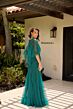 Primavera Couture 13145 Sweetheart Neck Sheer Capelet Dress