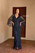 Primavera Couture 13149 Sheer Cape Sleeve V-Neck Dress