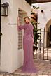 Primavera Couture 13151 Bell Sleeve Bateau Neck Dress