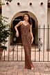 Primavera Couture 13152 Spaghetti Strap Removable Capelet Dress