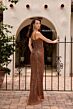 Primavera Couture 13152 Spaghetti Strap Removable Capelet Dress
