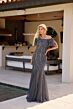 Primavera Couture 13155 Square Neck Beaded Mermaid Dress