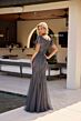 Primavera Couture 13155 Square Neck Beaded Mermaid Dress