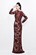 Primavera Couture 1401 Bateau Neck Long Sleeve Dress