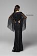 Primavera Couture 3672 Angel Sleeve Beaded V-Neck Dress