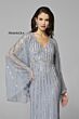 Primavera Couture 3672 Angel Sleeve Beaded V-Neck Dress