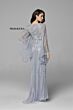 Primavera Couture 3672 Angel Sleeve Beaded V-Neck Dress