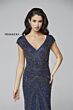 Primavera Couture 3674 Cap Sleeve V-Neck Beaded Dress