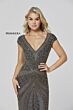 Primavera Couture 3674 Cap Sleeve V-Neck Beaded Dress