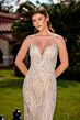 Primavera Couture 12203 Plunging Neck Beaded Strapless Dress