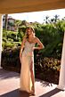 Primavera Couture 12204 High Slit Beaded Strapless Dress