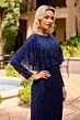 Primavera Couture 12207 Beaded Jewel Neck Flounce Top Dress