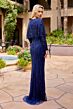 Primavera Couture 12207 Beaded Jewel Neck Flounce Top Dress
