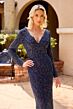 Primavera Couture 12208 Beaded Long Sleeve V-Neck Dress