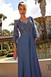 Primavera Couture 13162 Cape Sleeve A-Line Dress