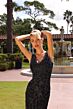 Primavera Couture 13176 Beaded Sleeveless V-Neck Dress
