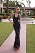 Primavera Couture 13176 Beaded Sleeveless V-Neck Dress
