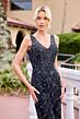 Primavera Couture 13176 Beaded Sleeveless V-Neck Dress