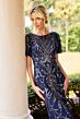 Primavera Couture 13179 Flutter Sleeve Bateau Neck Dress