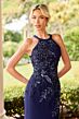 Primavera Couture 13180 Beaded Bodice Halter Neck Dress